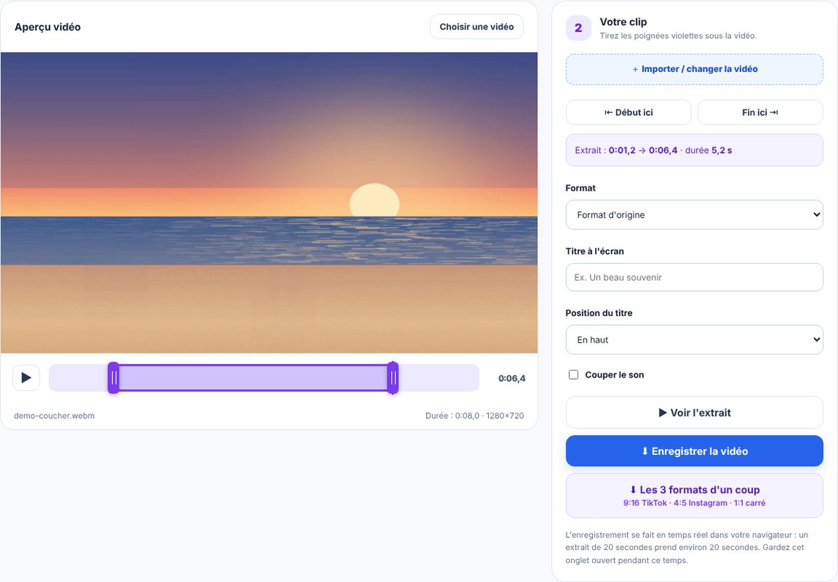 Couper une vidéo avec Studio Ciel